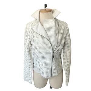 Vegan Moto Jacket White Maude Vivante Small Bikercore Boho Punk NWT